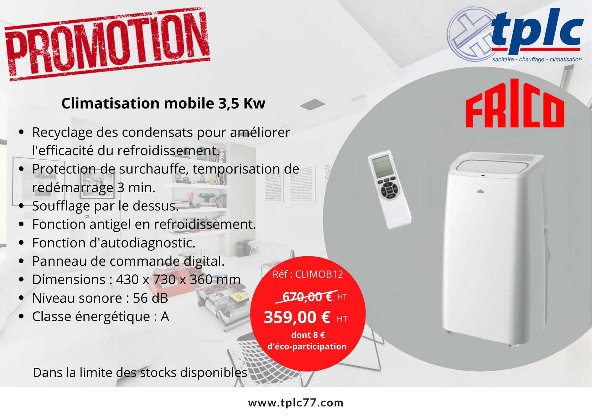 Promotion climatisations mobiles FRICO
